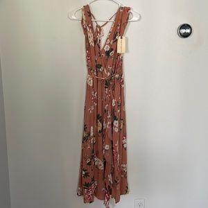 Band of Gypsies Dusty Pink Floral Dress - NWOT